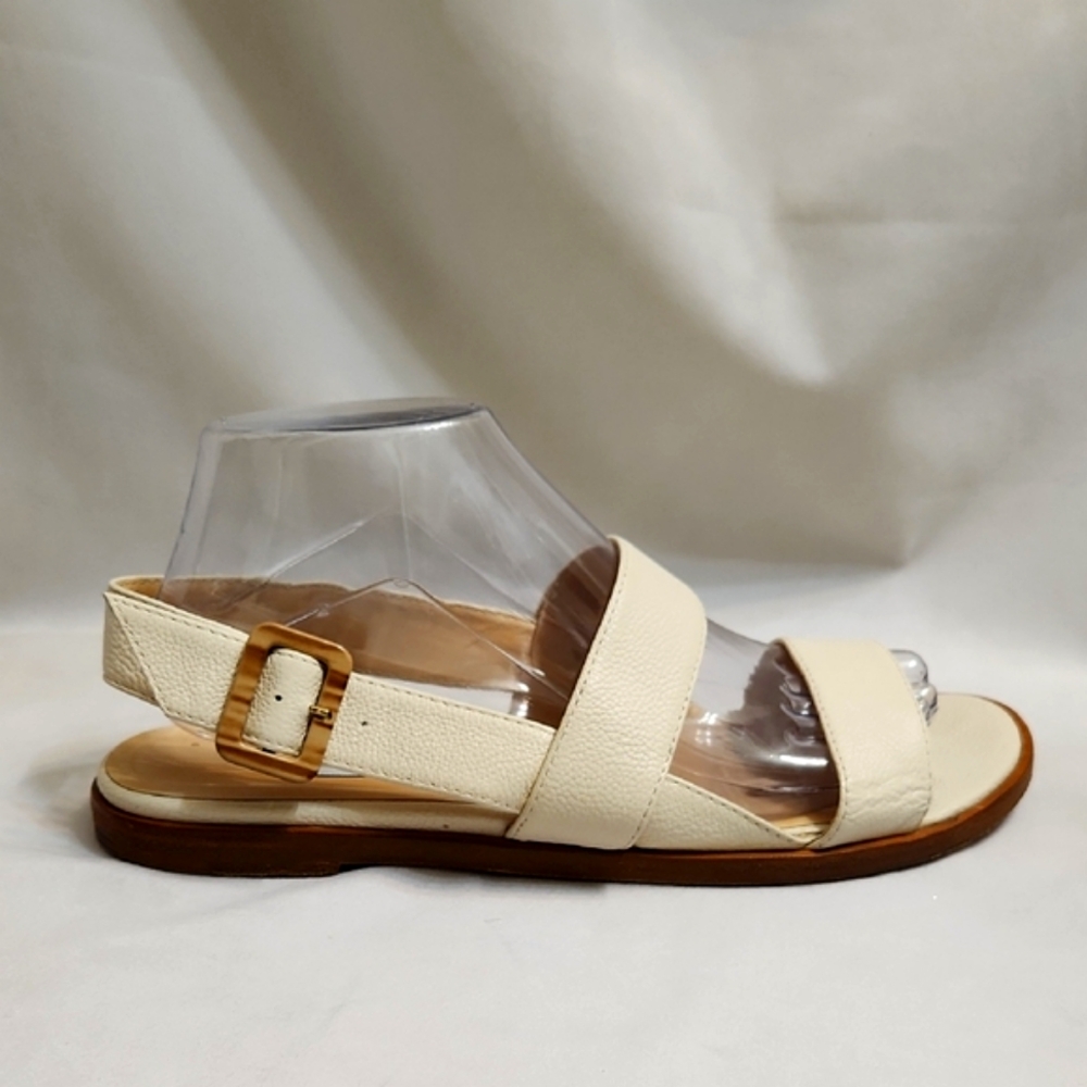 Jimmy Choo London Open Toe Leather Elegant Cream Sandals (w size 39.5) - Picture 2 of 14